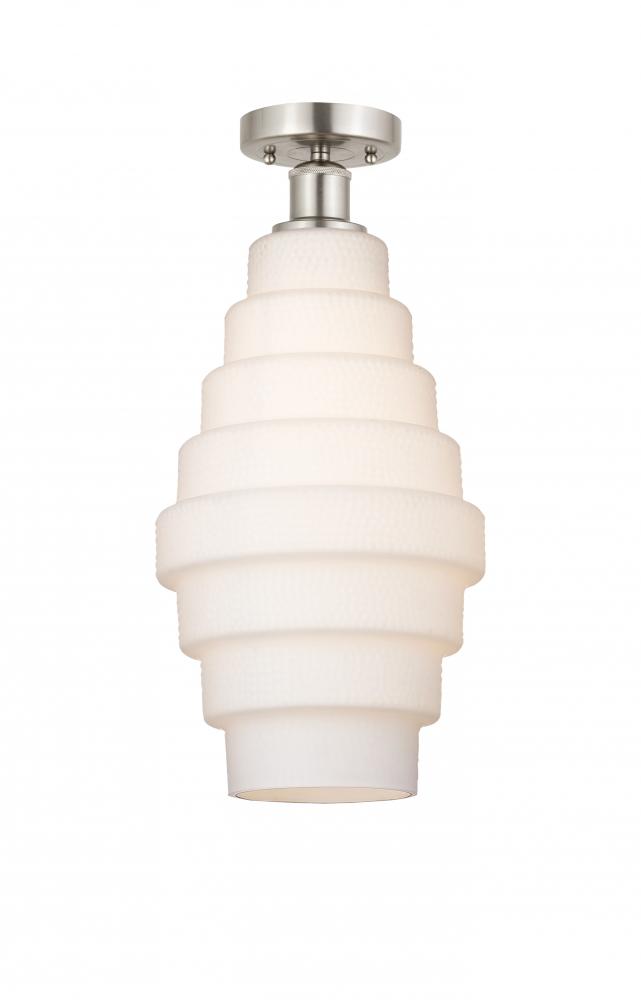 Cascade - 1 Light - 8 inch - Brushed Satin Nickel - Flush Mount
