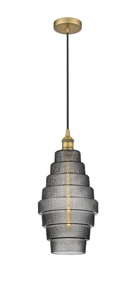 Cascade - 1 Light - 8 inch - Brushed Brass - Cord hung - Mini Pendant