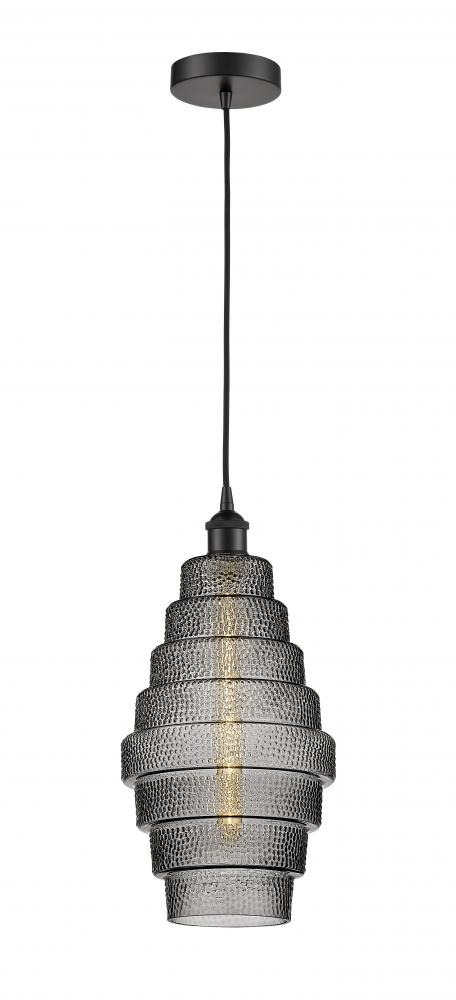 Cascade - 1 Light - 8 inch - Matte Black - Cord hung - Mini Pendant