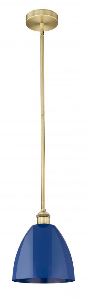 Plymouth - 1 Light - 9 inch - Brushed Brass - Cord hung - Mini Pendant