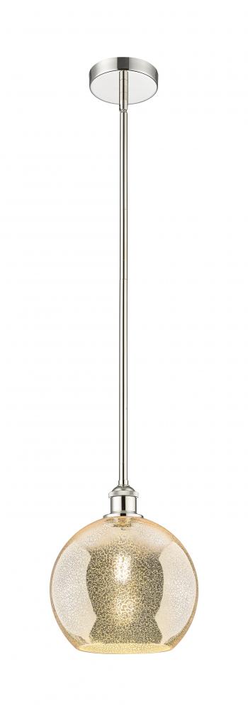 Athens - 1 Light - 10 inch - Polished Nickel - Cord hung - Mini Pendant