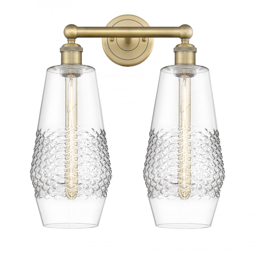 Windham - 2 Light - 16 inch - Brushed Brass - Bath Vanity Light