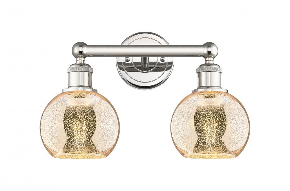 Athens - 2 Light - 15 inch - Polished Nickel - Bath Vanity Light