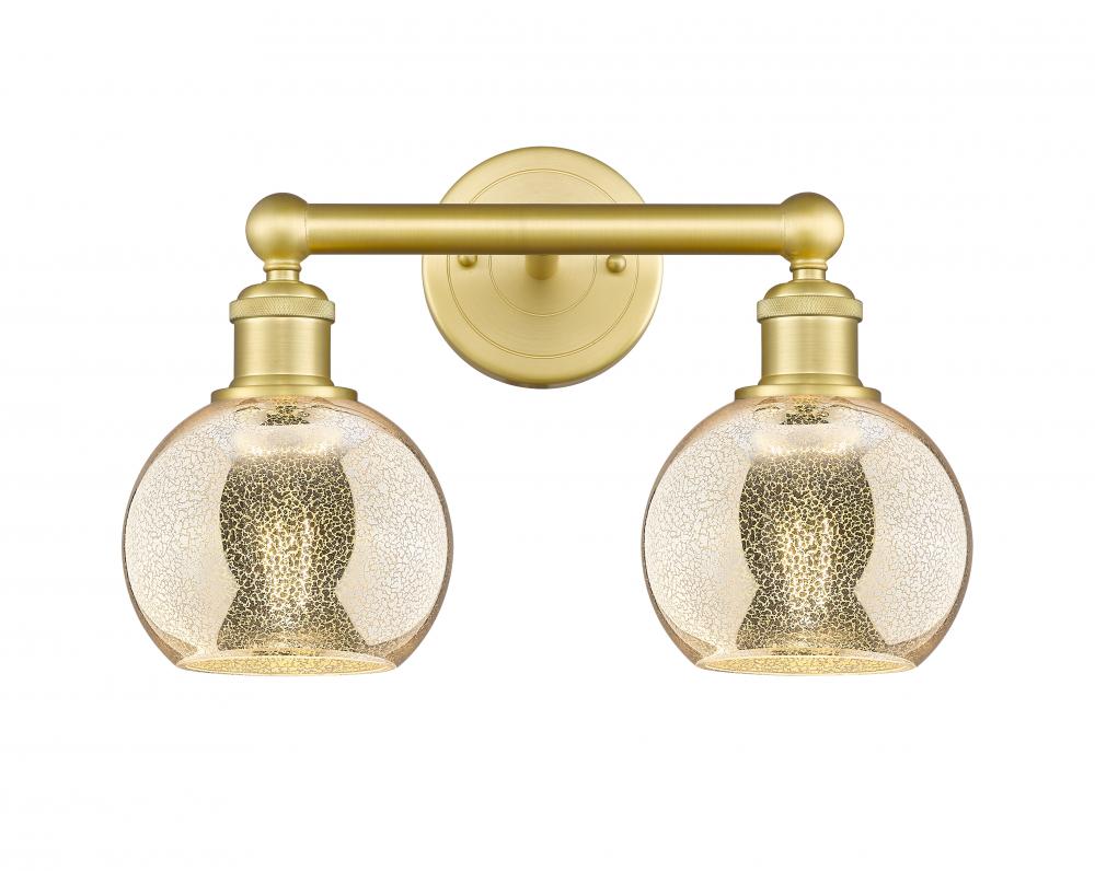 Athens - 2 Light - 15 inch - Satin Gold - Bath Vanity Light