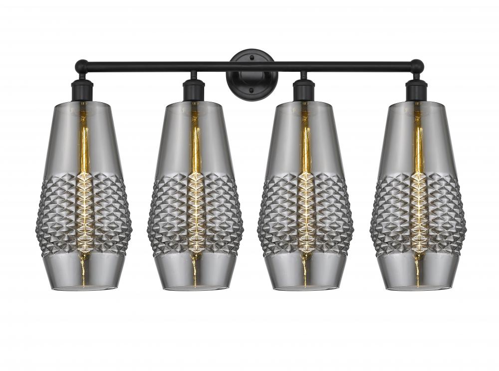 Windham - 4 Light - 34 inch - Matte Black - Bath Vanity Light