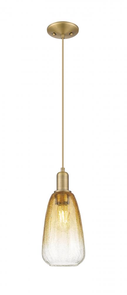 Brookhaven Almond - 1 Light - 6 inch - Satin Gold - Cord hung - Mini Pendant
