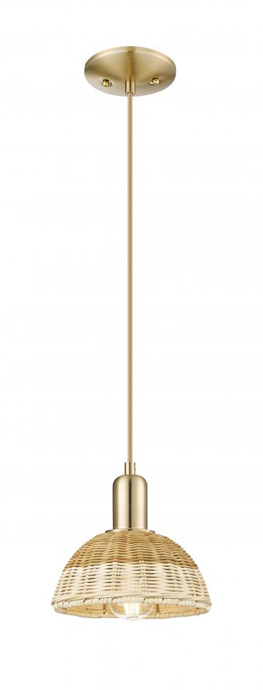 Natural Ballston Dome - 1 Light - 6 inch - Champagne Bronze - Cord hung - Mini Pendant