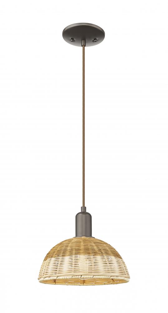 Natural Ballston Dome - 1 Light - 6 inch - Oil Rubbed Bronze - Cord hung - Mini Pendant