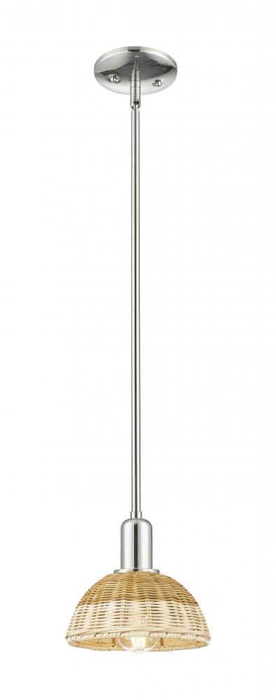 Natural Ballston Dome - 1 Light - 6 inch - Polished Nickel - Mini Pendant