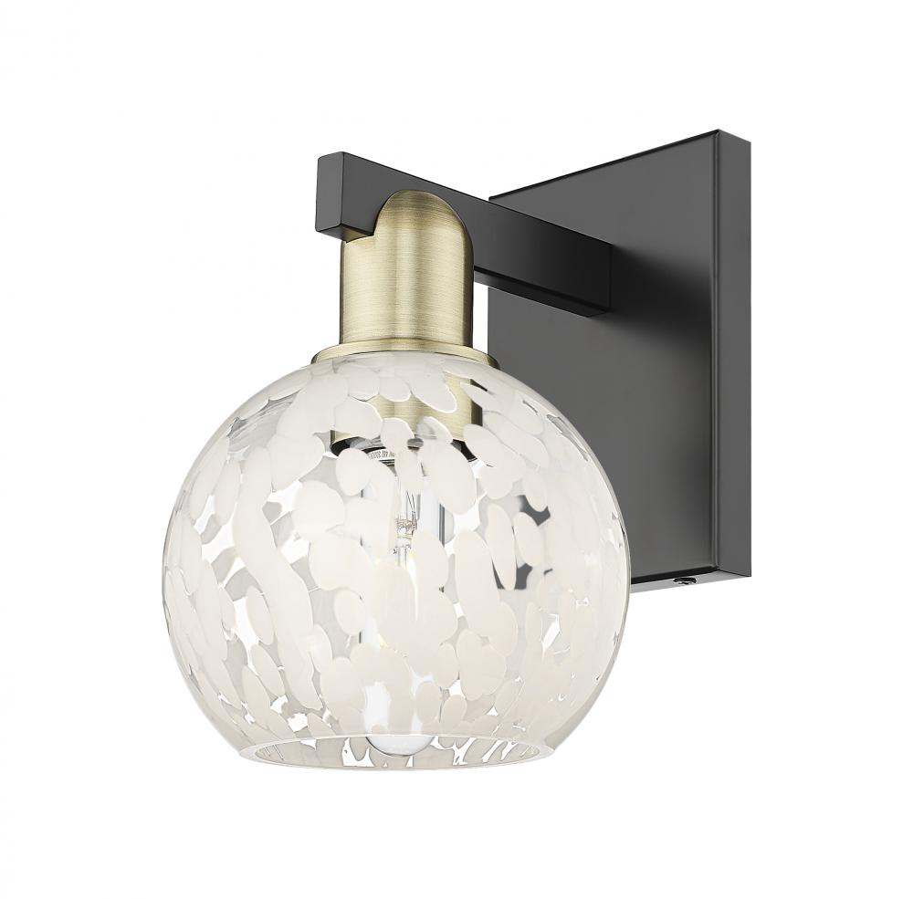 White Mouchette - 1 Light - 6 inch - Black Antique Brass - Sconce