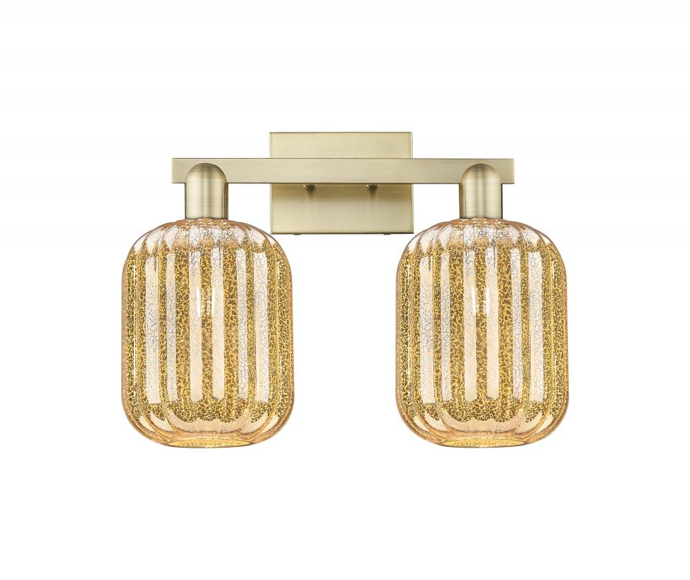 Preston - 2 Light - 16 inch - Brushed Brass - Bath Vanity Light