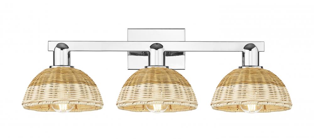 Natural Ballston Dome - 3 Light - 26 inch - Polished Chrome - Bath Vanity Light