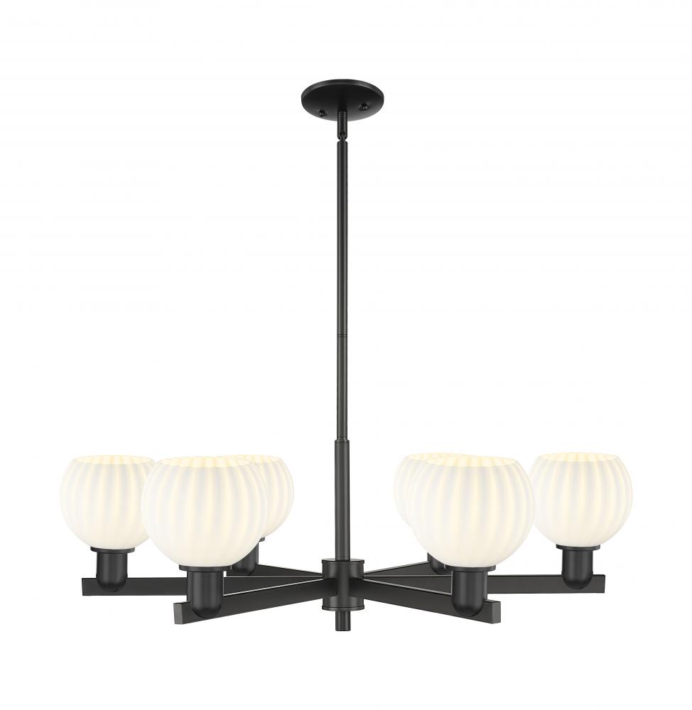 White Venetian - 6 Light - 36 inch - Oil Rubbed Bronze - Stem hung - Chandelier