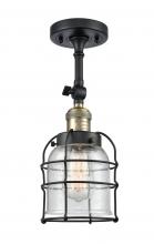 Innovations Lighting 201F-BAB-G54-CE - Bell Cage - 1 Light - 6 inch - Black Antique Brass - Adjustable Semi-Flush Mount
