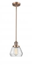 Innovations Lighting 201S-AC-G172 - Fulton - 1 Light - 7 inch - Antique Copper - Stem Hung - Mini Pendant