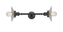 Innovations Lighting 208L-BK-G2-LED - Halophane - 2 Light - 9 inch - Matte Black - Adjustable Bath Vanity Light