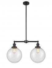 Innovations Lighting 209-BK-G204-10 - Beacon - 2 Light - 25 inch - Matte Black - Stem Hung - Adjustable Island Light