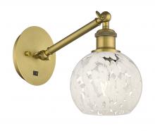 Innovations Lighting 317-1W-BB-G1216-6WM - White Mouchette - 1 Light - 6 inch - Brushed Brass - Adjustable Sconce