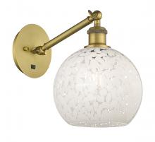 Innovations Lighting 317-1W-BB-G1216-8WM - White Mouchette - 1 Light - 8 inch - Brushed Brass - Adjustable Sconce