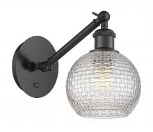 Innovations Lighting 317-1W-BK-G122C-6CL - Athens - 1 Light - 6 inch - Matte Black - Adjustable Sconce