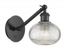 Innovations Lighting 317-1W-BK-G555-6CL - Ithaca - 1 Light - 6 inch - Matte Black - Adjustable Sconce