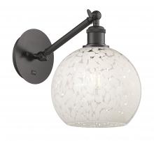 Innovations Lighting 317-1W-OB-G1216-8WM - White Mouchette - 1 Light - 8 inch - Oil Rubbed Bronze - Adjustable Sconce