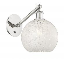 Innovations Lighting 317-1W-PN-G1216-8WM - White Mouchette - 1 Light - 8 inch - Polished Nickel - Adjustable Sconce