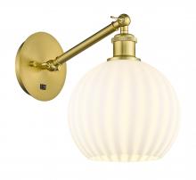 Innovations Lighting 317-1W-SG-G1217-8WV - White Venetian - 1 Light - 8 inch - Satin Gold - Adjustable Sconce