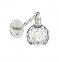 Innovations Lighting 317-1W-SN-G1215-6 - Athens Water Glass - 1 Light - 6 inch - Brushed Satin Nickel - Adjustable Sconce