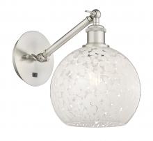 Innovations Lighting 317-1W-SN-G1216-8WM - White Mouchette - 1 Light - 8 inch - Brushed Satin Nickel - Adjustable Sconce