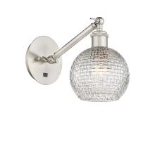 Innovations Lighting 317-1W-SN-G122C-6CL - Athens - 1 Light - 6 inch - Brushed Satin Nickel - Adjustable Sconce
