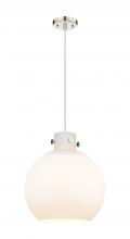 Innovations Lighting 410-1PL-PN-G410-14WH - Newton Sphere - 1 Light - 14 inch - Polished Nickel - Cord hung - Pendant
