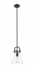 Innovations Lighting 410-1SS-BK-G411-8CL - Newton Cone - 1 Light - 8 inch - Matte Black - Mini Pendant