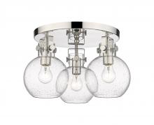 Innovations Lighting 411-3F-PN-G410-7SDY - Newton Sphere - 3 Light - 18 inch - Polished Nickel - Flush Mount
