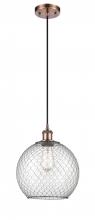 Innovations Lighting 516-1P-AC-G122-10CBK-LED - Farmhouse Chicken Wire - 1 Light - 10 inch - Antique Copper - Cord hung - Mini Pendant