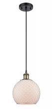 Innovations Lighting 516-1P-BAB-G121-8CSN-LED - Farmhouse Chicken Wire - 1 Light - 8 inch - Black Antique Brass - Cord hung - Mini Pendant