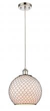 Innovations Lighting 516-1P-PN-G121-10CBK - Farmhouse Chicken Wire - 1 Light - 10 inch - Polished Nickel - Cord hung - Mini Pendant