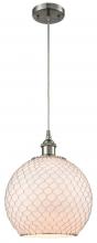 Innovations Lighting 516-1P-SN-G121-10CSN-LED - Farmhouse Chicken Wire - 1 Light - 10 inch - Brushed Satin Nickel - Cord hung - Mini Pendant