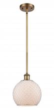 Innovations Lighting 516-1S-BB-G121-8CSN-LED - Farmhouse Chicken Wire - 1 Light - 8 inch - Brushed Brass - Mini Pendant