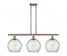 Innovations Lighting 516-3I-AC-G122-10CSN-LED - Farmhouse Chicken Wire - 3 Light - 37 inch - Antique Copper - Cord hung - Island Light
