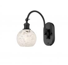 Innovations Lighting 518-1W-BK-G1216-6WM - White Mouchette - 1 Light - 6 inch - Matte Black - Adjustable Swing Arm