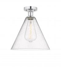 Innovations Lighting 616-1F-PC-GBC-124 - Berkshire - 1 Light - 12 inch - Polished Chrome - Semi-Flush Mount
