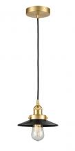 Innovations Lighting 616-1PH-SG-M6-BK - Edison - 1 Light - 8 inch - Satin Gold - Cord hung - Mini Pendant
