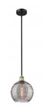 Innovations Lighting 616-1S-BAB-G1213-10SM - Athens Deco Swirl - 1 Light - 10 inch - Black Antique Brass - Cord hung - Mini Pendant