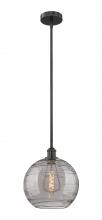 Innovations Lighting 616-1S-BK-G1213-12SM - Athens Deco Swirl - 1 Light - 12 inch - Matte Black - Cord hung - Mini Pendant