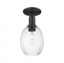 Innovations Lighting 716-1C-BK-G459-6CL - Preston Bulb - 1 Light - 6 inch - Matte Black - Semi-Flush Mount
