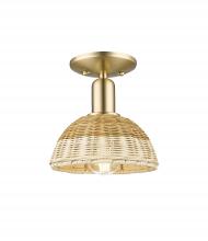 Innovations Lighting 716-1C-CB-NBD2-75-NAT - Natural Ballston Dome - 1 Light - 6 inch - Champagne Bronze - Semi-Flush Mount