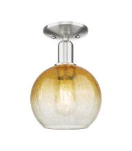 Innovations Lighting 716-1C-SN-G483-8AM - Brookhaven Globe - 1 Light - 6 inch - Brushed Satin Nickel - Semi-Flush Mount