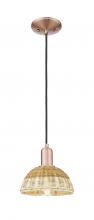 Innovations Lighting 716-1P-AC-NBD2-75-NAT - Natural Ballston Dome - 1 Light - 6 inch - Antique Copper - Cord hung - Mini Pendant