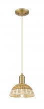 Innovations Lighting 716-1P-BB-NBD2-75-NAT - Natural Ballston Dome - 1 Light - 6 inch - Brushed Brass - Cord hung - Mini Pendant